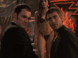 Quentin Tarantino, George Clooney y Salma Hayek en "Abierto hasta el amanecer"